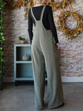 Ribbed Overall Jumpsuit: Olive