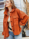Oversized Fleece Jacket: Rust