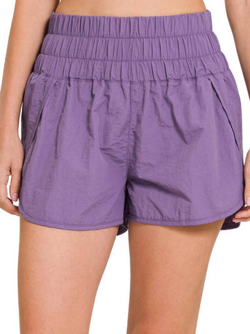 Breezy Windbreaker Shorts: Purple