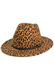 Leopard Panama Hat: Camel