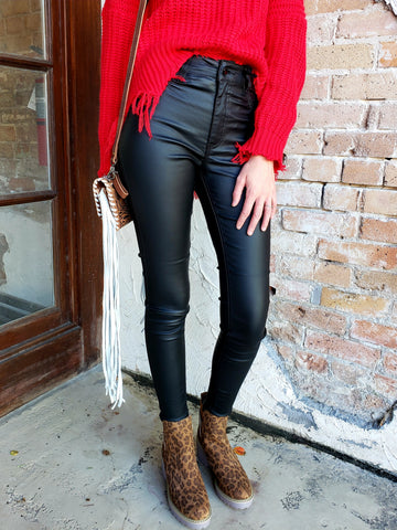 Grease Leather Pants: Black