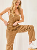 Fall In Line Corduroy Overalls: Camel