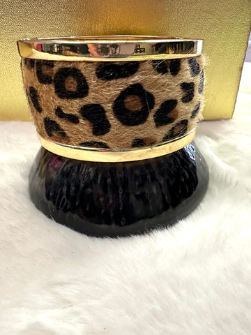 Leopard Cuff Bracelet: Gold