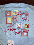 With Love From America Tee: Lt Blue