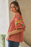 Wildflower Prairie Top PLUS: Coral Rose