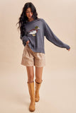 Waddle On Knitted Sweater: Heathered Gray
