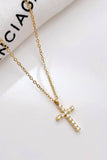 Sweet Magnolia Cross Necklace: Silver