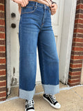 Fallon Wide Leg Denim: Dark