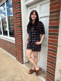 Plaid Behavior Top: Navy Combo