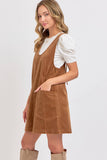 Casual Corduroy Dress: Camel