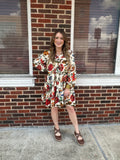Falling for Florals Dress: Cream Multi