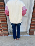 Sleigh Girl Colorblock Sweatshirt: Cream