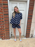 Dotted & Demure Set: Navy White