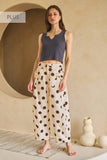 Sophia Coquette Pants PLUS: Cream Polka Dot