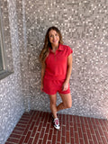 Laguna Half-Zip Ace Set: Blushed Brick