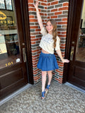 Dotted Doll Mini Skirt: Denim