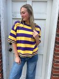Gameday Stripe Top: Purple/ Yellow