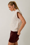 Cozy Carved Knit Top: Cream