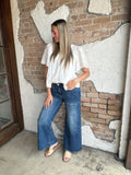 Sage Wide Leg Jeans: Dark Wash