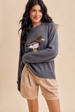 Waddle On Knitted Sweater: Heathered Gray