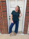 Signature Style Smocked Top: Hunter Green