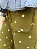 Falling for Dots Pants: Olive/ Cream