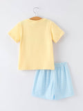 "MAMA'S BESTIE " Boys' Set: Yellow/Blue