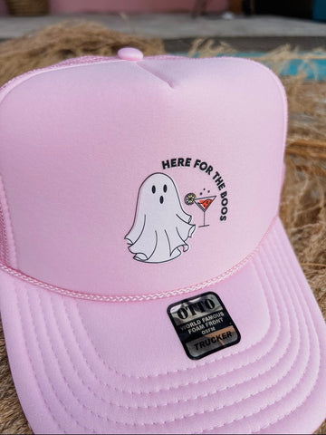 Here for the Boos Trucker Hat: Pink