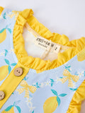 Summer Lemons Dress: Lt Blue/Yellow