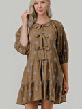 Talk About Charm Dress: Brown