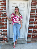 Uptown Swirl Top: Hot Pink