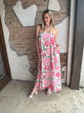 Pretty In Peonies Maxi Dress: Pink