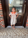 Little Autumn Bloom Dress: Orange Multi