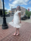 Sweet Graces Eyelet Dress: Off-White