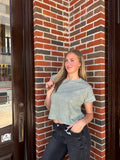 Washed And Worn Top: Olive