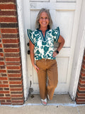 Woodland Whisper Top: Teal Green