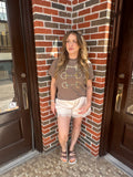 Western Horse Bit Tee: Espresso
