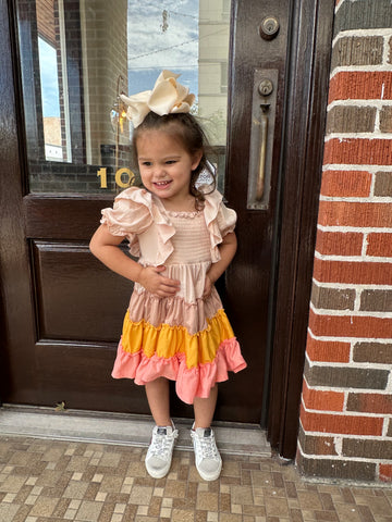 Boho Babe Girls Dress: Peachy  Haute as Ice