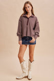 Mocha Muse Collared Top: Dark Mocha