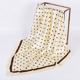 Polka Dot Bandana Scarf: Ivory/ Brown