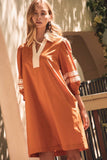Autumn Aura Dress: Rust Brown