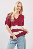Varsity Sweater Top: Orange/White