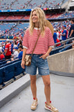 Perfectly Striped Top: Pink/ Royal