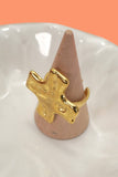 Cutesy Cross Ring: Gold