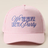 We The People Like To Party Seersucker Hat: Blue