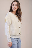 Button Bliss Knitted Vest: Brown