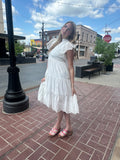 Sweet Graces Eyelet Dress: Off-White