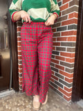 Plaid Tidings Pants: Red Tartan