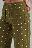 Falling for Dots Pants: Olive/ Cream