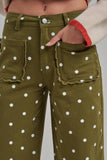 Falling for Dots Pants: Olive/ Cream